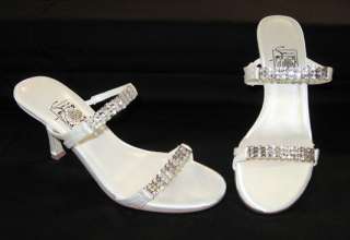 NEW White & Rhinestone Prom Formal Evening Shoes  