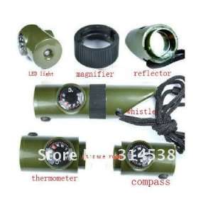 30pcs/lot emergency survival whistle with compass light  