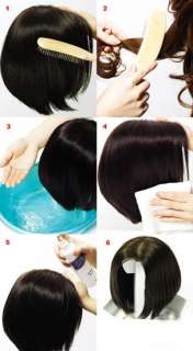 while the wig is still damp do not rub wring twist brush or comb the 