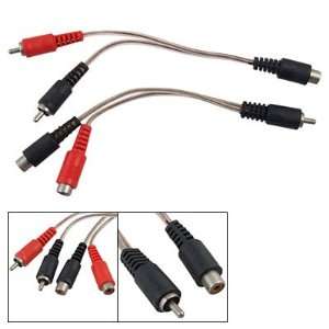    Female Male RCA Plug Y Shaped Splitter Converter Cable Electronics