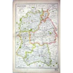 Antique Map Wiltshire England Salisbury Westbury Swindon 
