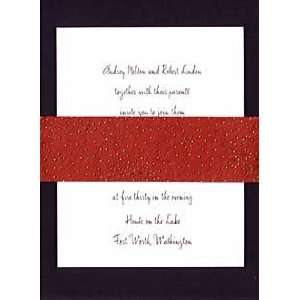  Wedding Invitations Kit Jet Black with Red Beaded Sash 