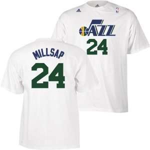  Utah Jazz Paul Millsap Name & Number T Shirt (White 