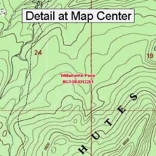  USGS Topographic Quadrangle Map   Willamette Pass, Oregon 