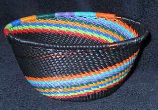  Handmade African Zulu Telephone Wire Small Round Basket/Bowl  