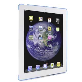 Rubberized Blue Back Snap On Hard Case Cover for iPad2 work with Smart 