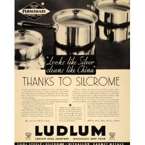   Ad Ludlum Stainless Steel Permaware Silcrome Cook   Original Print Ad
