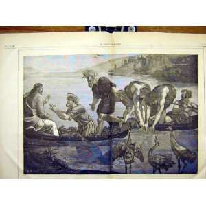  Jesus Fishermen Fish Boat Raphael Religious Print 1882 
