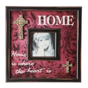 Wilco Imports Burgundy Photo Frame Home Home is where the heart is 