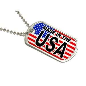  Made in USA   Military Dog Tag Keychain Automotive