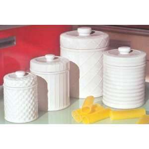  White Textured Canister Set CW 442 OS