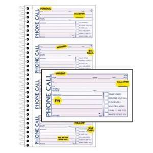  Adams Phone Message Book with Labels, Spiral Bound, 5.25 x 