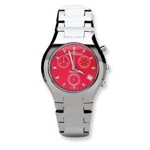  Mens Swiss Tungsten Chronograph Red Dial Watch Jewelry