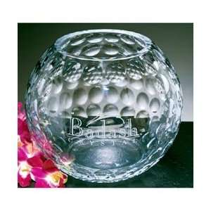  6 Crystal Rose Bowl Vase Golf Ball Pattern Traditional 