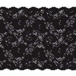  Wide Stretch Lace Trim   Black 5 7/8 Arts, Crafts 