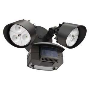  Two Head LED Floodlight with Light Motion Sensor in Bronze 