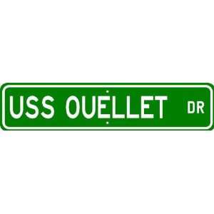  USS OUELLET FF 1077 Street Sign   Navy Patio, Lawn 