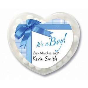 Wedding Favors Its a Boy Gift Wrap Design Personalized Heart Shaped 
