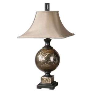 Uttermost 33.5 Inch Ellio Table Lamp In Stainless Steel Base w/Golden 