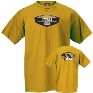  Nike Missouri Tigers Gold University T shirt Sports 