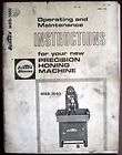 Sunnen MBB 1660 Hone Operation & Maintenance Manual