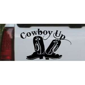  Black 22in X 13.5in    Cowboy Up With Boots Rodeo Western 