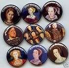 HENRY 8 VIII WIVES KING ENGLAND 9 BUTTONS BADGES PINS
