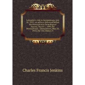   , May 20, 1910, the City History S Charles Francis Jenkins Books
