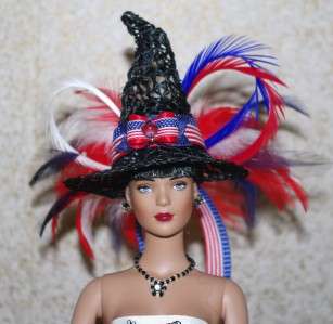 Mini Patriotic Witch Hat FitsTyler Gene Barbie Doll  