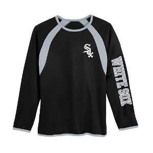 Chicago White Sox Youth Long Sleeve Mesh Shirt by Outerstuff   Black 