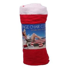 Beach Lounge Chair Cover Includes Terry Inflatable Pillow   Red and 