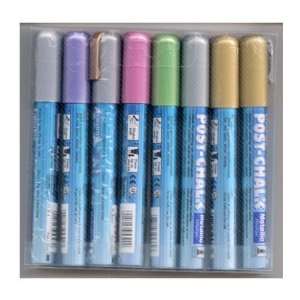  Zig Posterman 6mm Wet Wipe Chalkboard Marker Metallic Pen Set 