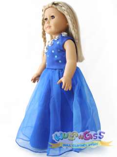 Blue Beads Party Dress fits 18 American Girl doll  