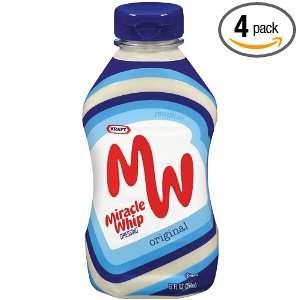 Miracle Whip, 12 Ounce Squeeze Bottle (Pack of 4)  Grocery 