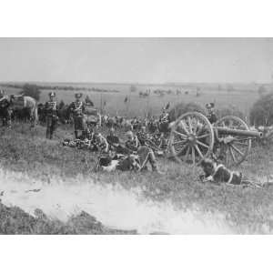  early 1900s photo German Hussars and captured canon