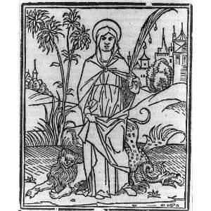  Saint Afra of Augsburg,lion,dragon,1534