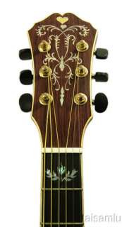 Solid Asian Rosewood Cutaway Guitar Inlaid MOP G1235  