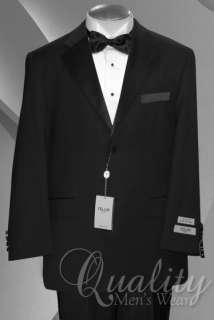 Fellini 44R 38W Black 2 Button Tuxedo Suit Wedding Prom $250  