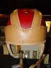 Vintage hard shell leather football helmet wing front