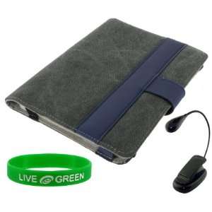  Grey and Dark Blue Canvas Case and Book light for  