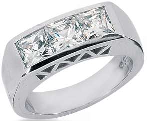   STONE Princess Cut DIAMOND ENGAGEMENT Ring WEDDING Anniversary Band