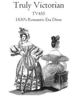   Victorian 1830s Romantic era Dress Sewing Pattern 30 50 Bust  
