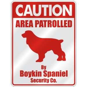 CAUTION  AREA PATROLLED BY BOYKIN SPANIEL SECURITY CO.  PARKING SIGN 