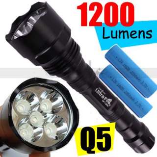 CREE Q5 500 Lumens LED Flashlight Torch + 18650+Charger  