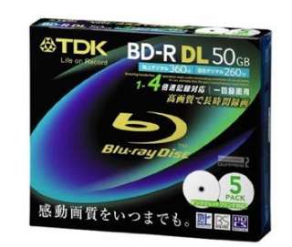 TDK blu ray dvd bd r dl 50 gb 4X bluray video disc  