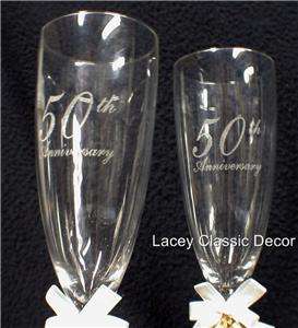 50th Anniversary Glasses Cake Knife & Server set LOT 50  