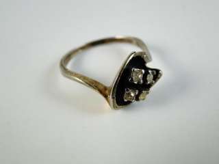 Vintage 14K Solid Gold Diamond Engagement Ring Scrap Size 8.5 2.5 