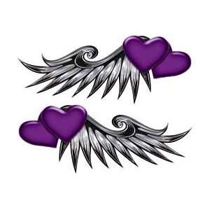  Double Heart Wing Graphics in Purple   14 h x 36 w 
