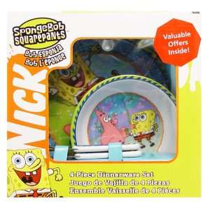  Spongebob 4 pc dinnerware set