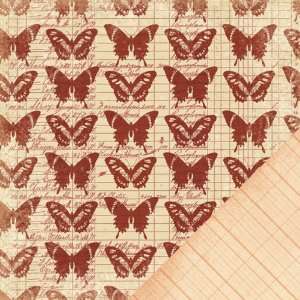Paper Reverie Sienne Double Sided Paper 12X12 Ledger Butterfly 